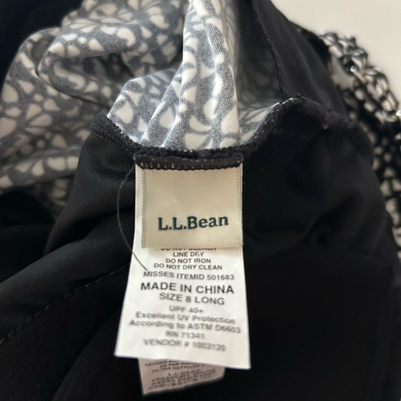 L.L. Bean Black and White One Piece Swim Dress. Size 8. - Picture 7 of 8